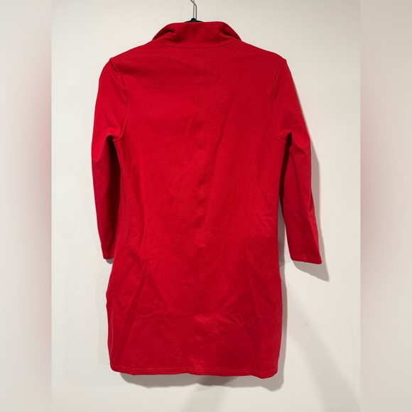 Tuckernuck Red Ponte Clifton Dress 3/4 Sleeve V-neck Pockets Size Small (flawed) - Picture 3 of 8